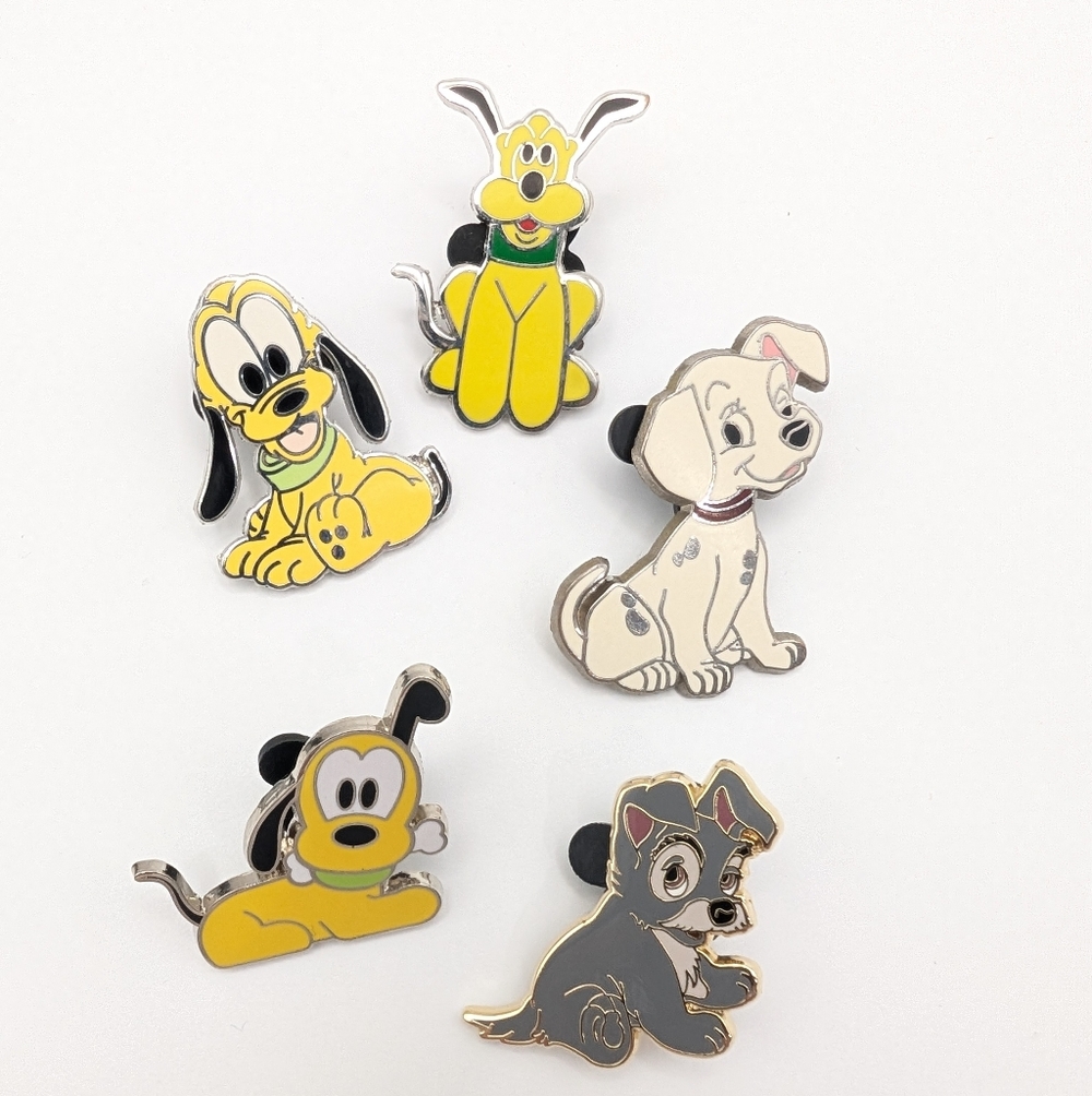Disney Dog Baby Pluto Tramp 101 Dalmatian Puppy Pins